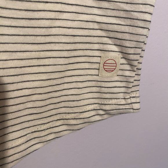 Marine Layer Men's size‎ Large XL White Black Stripe Short Sleeve Basic T-Shirt - Picture 4 of 8